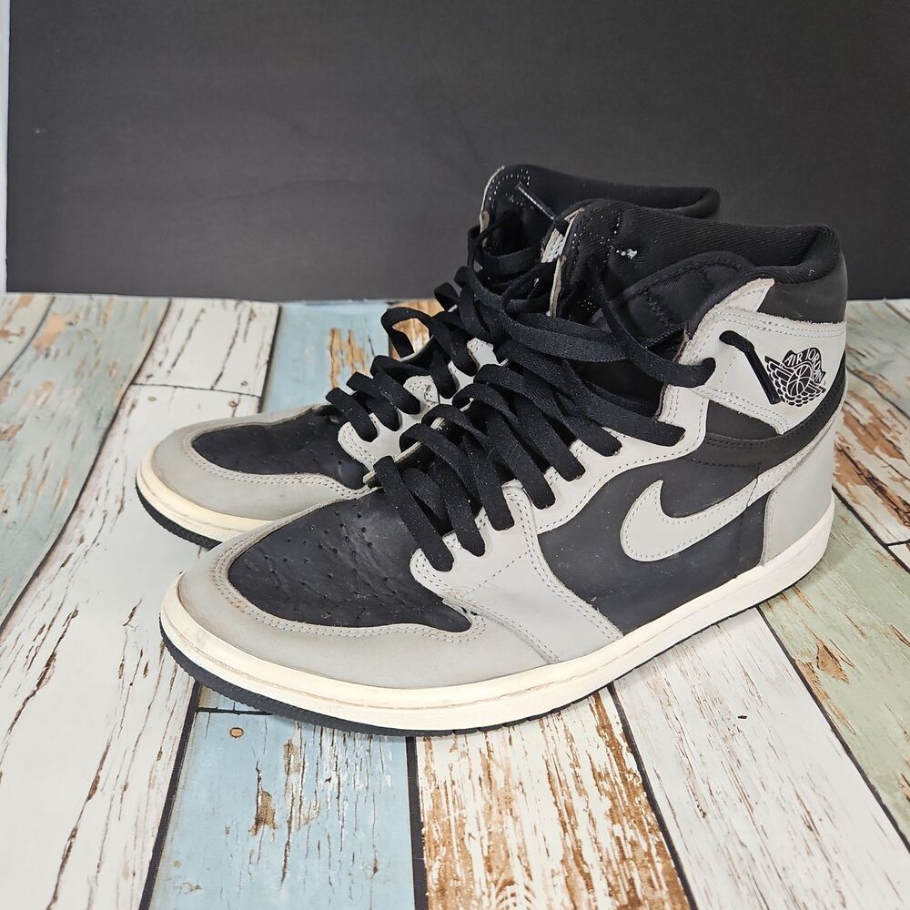 Nike Air Jordan 1 Retro High OG Shadow 2.0 Black Grey Size 11 555088-035 Used AJ